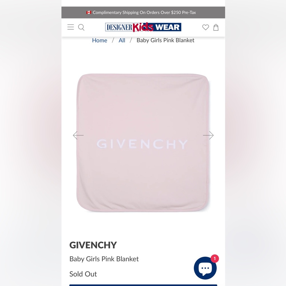 Givenchy Pink Baby Blanket